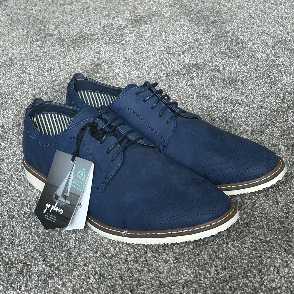 Mio Marino Deevor Men's Dress Shoes Size 9.5 Royal Blue Oxford NWT Ret. $89